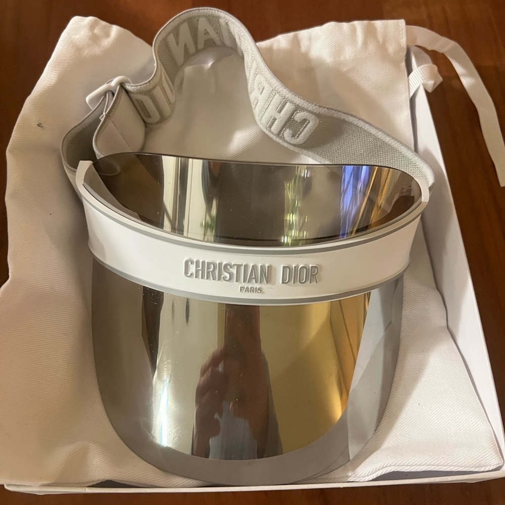 Christian Dior Silver Reflective Visor